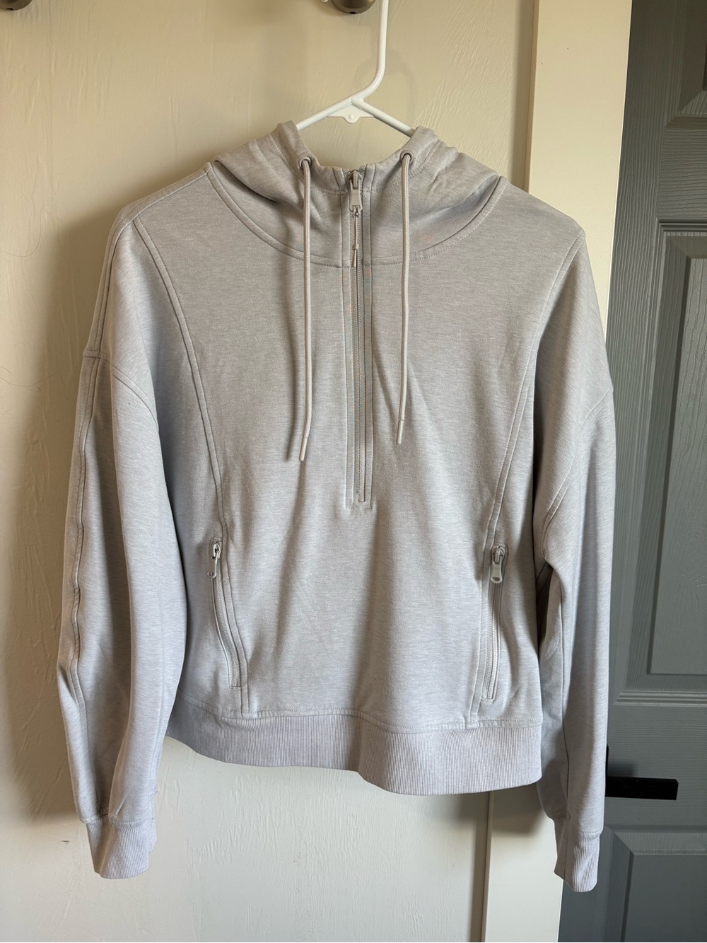Old Navy Gray Half-Zip Hooded Pullover Sweatshirt